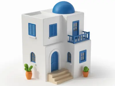  Ethnic Cartoonish Houses 3D Bundle 