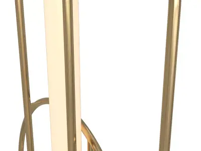 Contemporary Brass Floor Lamp with Geometric Frame 3D model