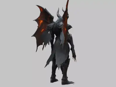 Dark Fantasy Humanoid Warrior Low-poly 3D model