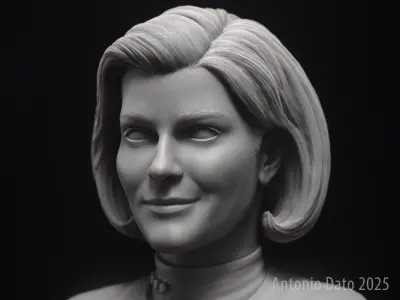 Kate Mulgrew as Kathryn Janeway Bust Printable 3D Model 3D print model