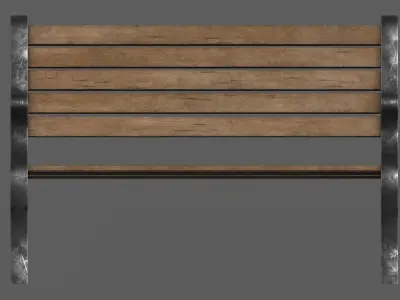 Park Bench Low-poly 3D model