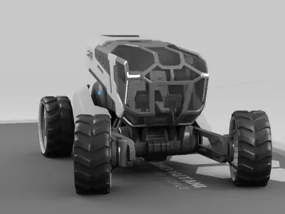sci-fi planet explorer vehicle 3D model