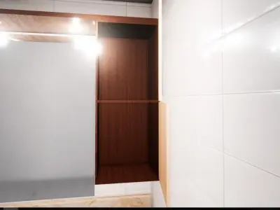 Bathroom with sink and toilet Low-poly 3D model