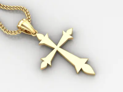Light Gold 18K Cross Pendant 1CP013 3D print model purchase
