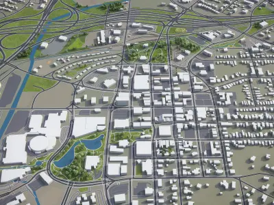 Huntsville Low-poly 3D model