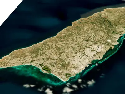Aruba island full 3d model terrain Low-poly 3D model