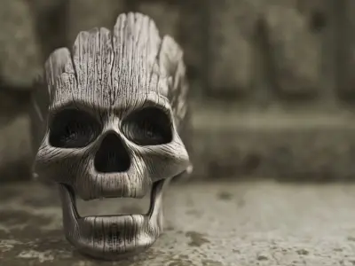 Ring Wooden Skull 1 3D print model