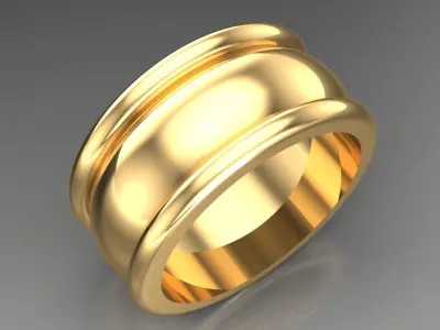 Light Gold Diamond Men Ring 2MR089 3D model
