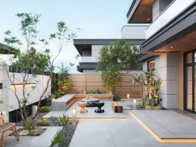 Modern Garden Courtyard 3D model