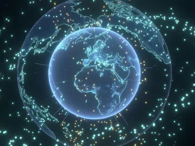 Animated Hologram Planet Earth No 6 Sci-Fi 3D Model 8k Textures Low-poly 3D model