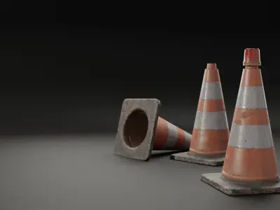 Traffic Cone - PBR Game Ready  Low-poly 3D model