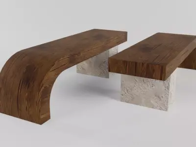 Modern bench Low-poly 3D model purchase