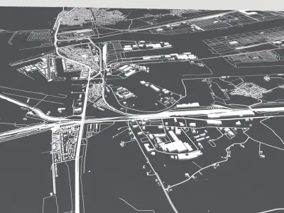 Cityscape Zeebrugge Belgium 3D model