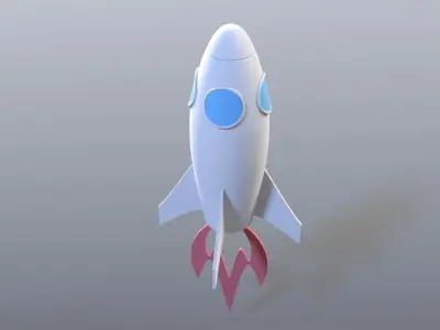 Cartoon Rocket 3D model