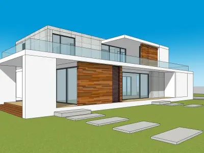Excercise File for Model a House in SketchUp 2024 Tutorial Free 3D model