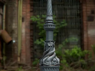 Victorian Ornate Lamp Post 3D model