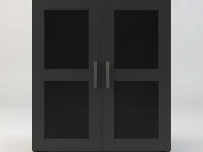 ikea glass shelving cabinet Low-poly 3D model