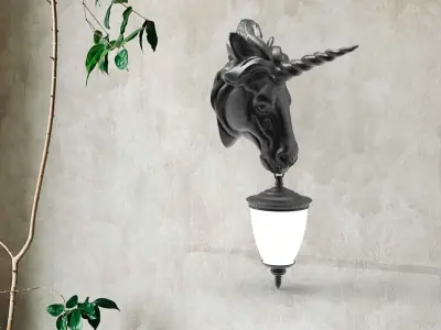 Unicorn Head Wall Lamp 3D print model