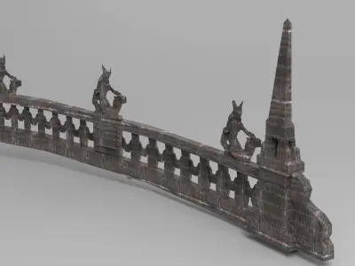 Baroque Stair pillars 2 3D model