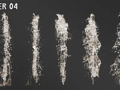 6 Animated water Fountain 3D model