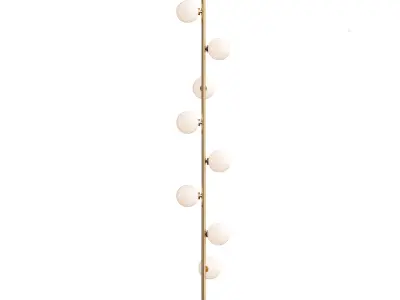  Modern LED standing lamp with frosted glass ball fixtures 3D model
