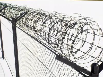 Chainlink Fence Modular Set Low-poly 3D model Low-poly 3D model