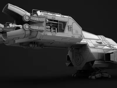 Small transport ship 3D model