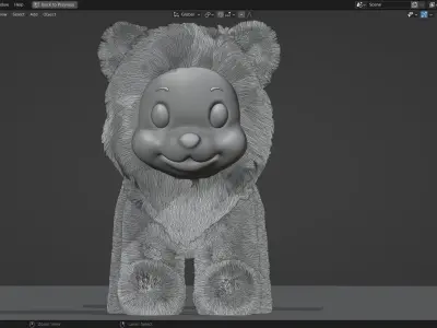 Rubber Face Cute Lion 3D Model  Low-poly 3D model