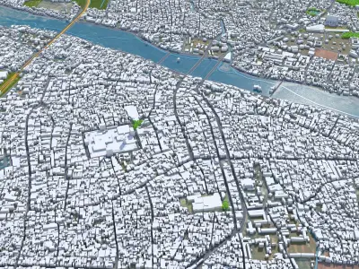Madurai Tamil Nadu India 25km Low-poly 3D model