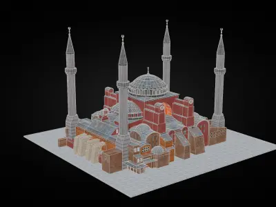 Turkey Pack Hagia Sophia Maidens Tower Fairy Chimneys Low-poly 3D model