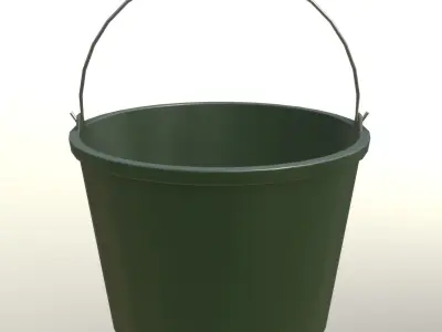Plastic Garden Bucket Low-poly 3D model