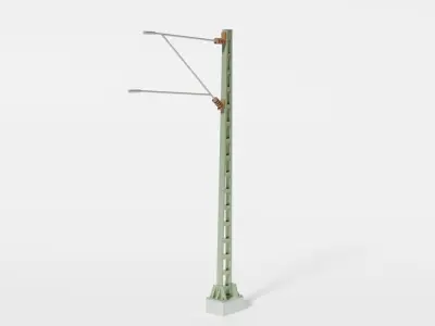 Standard overhead line mast Low-poly 3D model