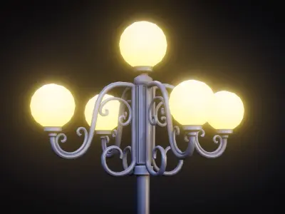 Park Lamps - Street Lights - Stylized Pack Low-poly 3D model