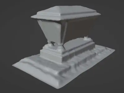 Tombstone Photo-Scanned Cemetery Graveyard Asset Low-poly 3D model