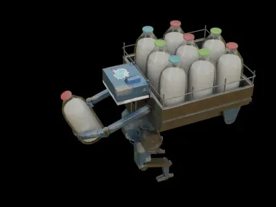 Milkman Robot Low-poly 3D model