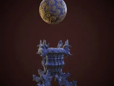 statue magic ball Low-poly 3D model