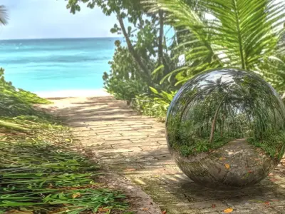 Tropical Jungle Beach Pat Low-poly 3D model