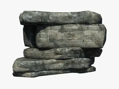 Rocky Cliff Low-poly 3D model