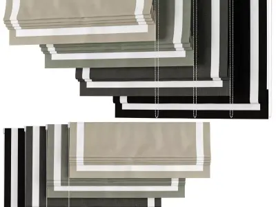 Roman Curtains 158 Golden Needle Drapery Accent roman shade 3D model