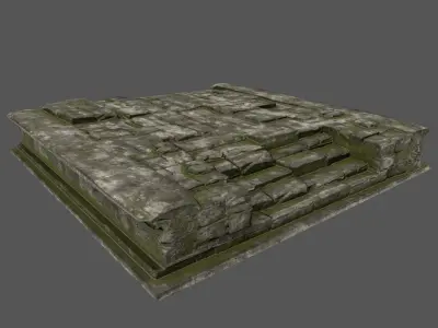 Stairs stone wall Low-poly 3D model purchase
