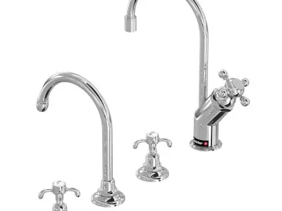 Two kitchen taps mixers Quooker and Volevatch 3D model
