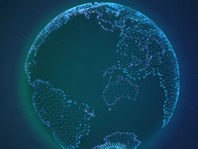 Animated Hologram Planet Earth Sci-Fi HUD Low-poly 3D model