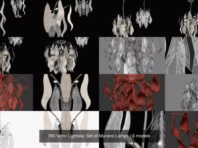793 Vetro Lightstar Collectiont of Lamps 3D Model Pack