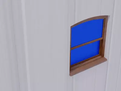 Sashed Window in a Brick wall 3D model