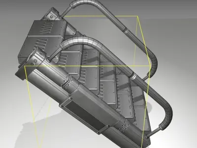 Futuristic Stairs - 6 - Basic Textures Low-poly 3D model