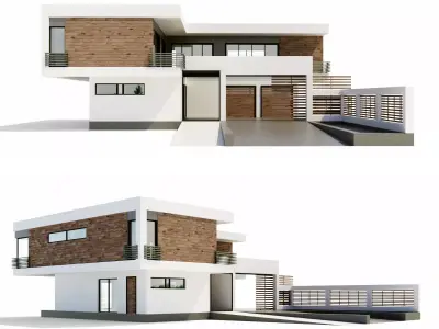 Modern villa 3D model 25