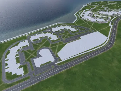 Urban Area 08  Low-poly 3D model
