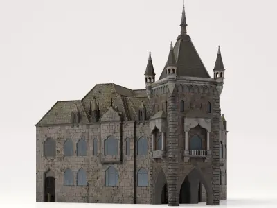 Bloodborne style Victorian Church  Low-poly 3D model
