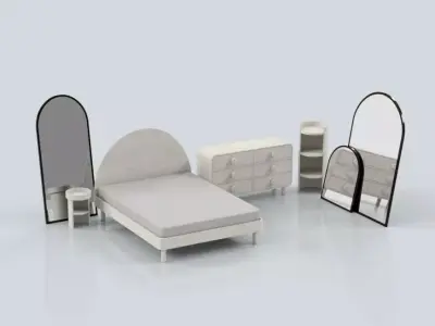 MINIATURE DOLLHOUSE BEDROOM TABITHA  FURNITURE SET 3D print model