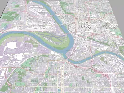 Cityscape Kansas City United States 3D model